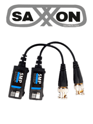 SAXXON SXCF500 - Par de Transceptores Pasivos / Botones Push / 5MP hasta 200 Metros / 1080P hasta 250 Metros / Soporta HDCVI / AHD / TVI / CBVS / Fácil Conexión
