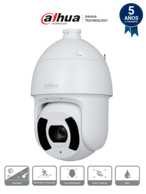 DAHUA DH-SD6CE245GB-HNR - Cámara IP PTZ 2MP con WizSense, zoom óptico 45x, Starlight, IR 250m, Autotracking 3.0, SMD 4.0, detección de rostros, protección perimetral, PoE+, IP67, IK10