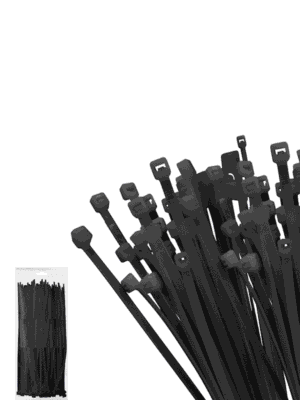 TCE LMG-SZS3X100N - Cincho de Nylon Color Negro, Bolsa con 100 piezas, Medida 2.5mm Ancho X 100mm Largo, Certificación UL 94V-2