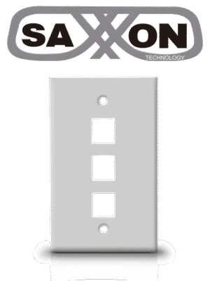 SAXXON A1753A - Placa de pared/ Vertical/ 3 Puertos tipo keystone/ Color blanco