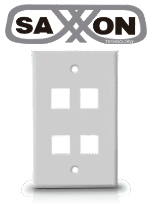 SAXXON A1754A - Placa de pared / Vertical / 4 Puertos tipo keystone / Color blanco