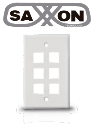 SAXXON A1756A - Placa de pared / Vertical / 6 Puertos tipo keystone / Color blanco