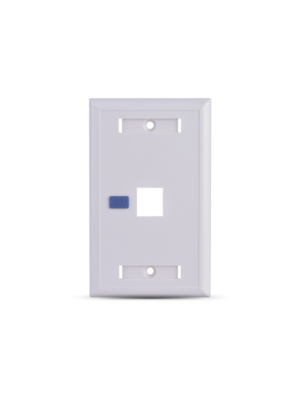 SAXXON A1751E - Placa de pared / Vertical / 1 Puerto tipo keystone / Color blanco / Con etiquetas