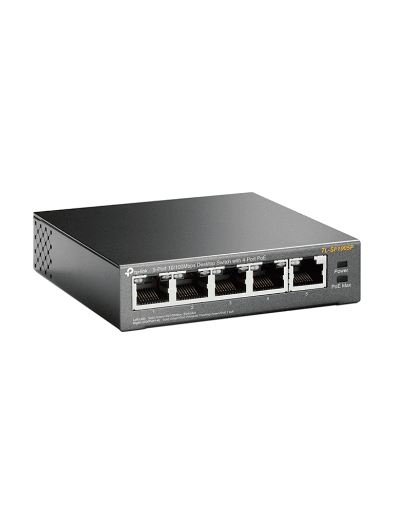 TP-LINK TL-SF1005P - Switch PoE no administrable con 5 puertos Fast Ethernet, incluyendo 4 puertos PoE AF. Suministro PoE hasta 67W y modo extendido para conexiones de hasta 250m. - Image 2