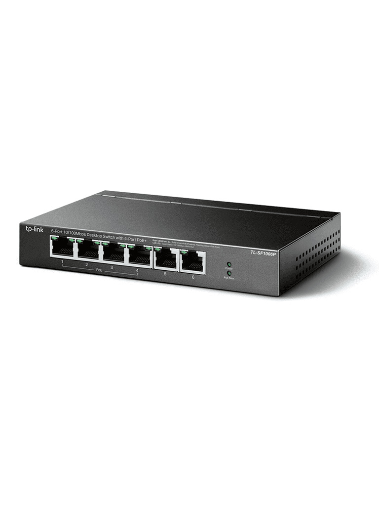 TP-LINK TL-SF1006P - Switch PoE no administrable con 6 puertos Fast Ethernet, incluyendo 4 puertos PoE AF y AT. Suministro PoE hasta 67W y modo extendido para conexiones de hasta 250m. - Image 2