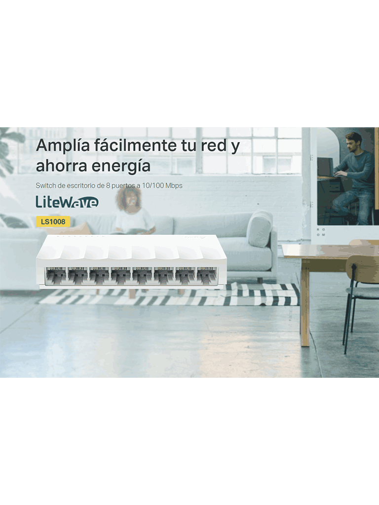 TP-LINK LS1008 - Switch para escritorio 8 puertos 10/100Mbps. - Image 2