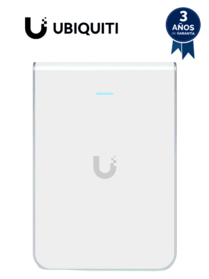 UBIQUITI U6-IW - Punto de Acceso para pared WiFi 6/ Frecuencia de operación 2.4GHz y 5GHz/ Capacidad de transmisión de hasta 5.3Gbps/ 4 Puertos secundarios RJ-45