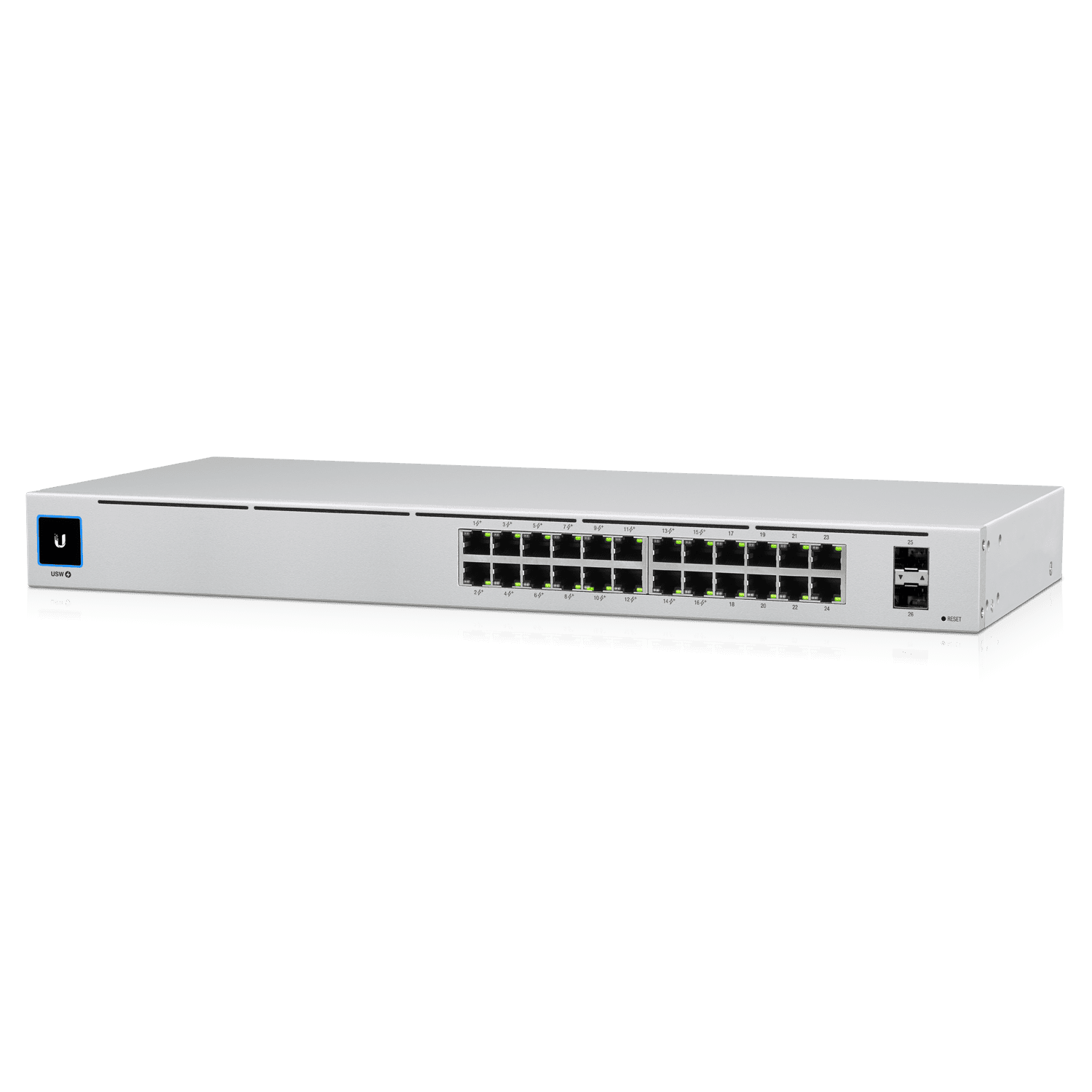 UBIQUITI USW-24-POE UniFi Switch Gen2, Capa 2 de 24 puertos (16 PoE 802.3af/at + 8 Gigabit) + 2 puertos 1G SFP, con 95W de potencia y pantalla informativa. - Image 2