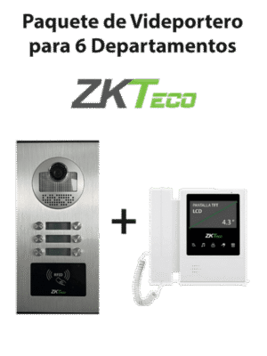 ZKTeco VE06A01PAQ4P - Paquete de Videoportero para 6 Departamentos VE06A01 con 1 Monitor VDPIB4 de 4.3 pulgadas