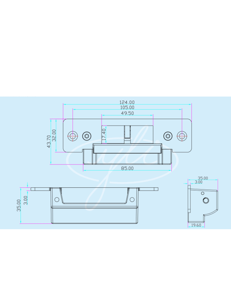 YLI YS138S - Cerradura Eléctrica para Control de Acceso Señal Ajustable NO/NC Voltaje Dual 12VDC/24VDC - Image 3
