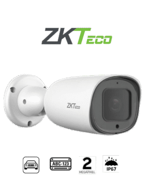 ZKTECO BL852Q38ALP - Cámara IP Bullet para reconocimiento de placas / Software LPR integrado / Lente Motorizado / Resolución 2MP / POE / IP67 / Audio / Alarma / Ranura para tarjeta SD