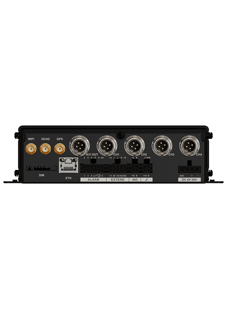 DAHUA DHI-MXVR1004-GFWI - DVR móvil de 4 canales analógicos + 1 IP, Resolución 1080p, Comunicación Ethernet, Wi-Fi y 3G/4G, Incorpora GPS, Analíticos: DSM, ADAS y FR, Admite 2 tarjetas SD de hasta 256 (cada una), E&S Alarmas - Image 2