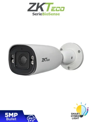 ZKTECO BL-855P48A-S8-S-HL – Cámara IP Bullet Híbrida Inteligente de 5 MP, Serie BioSense, Lente Motorizado 2.8–12 mm, Video Analítico IVA, Visión nocturna híbrida: IR 80 m / Luz blanca 30 m, MicroSD 256 GB, PoE, IP67 y Carcasa Metálica