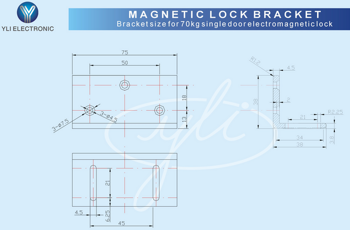 YLI MBK70Z - Soporte de Fijación tipo Z / Compatible con Cerradura Magnética YM60 - Image 3