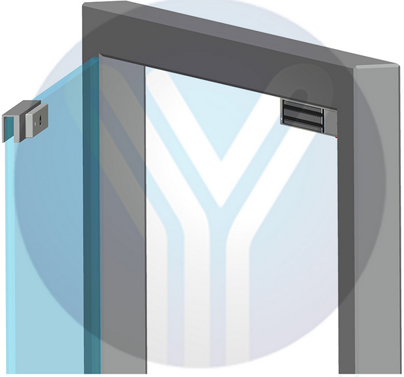 YLI MBK280UL - Soporte de Fijación tipo U para Puerta de Vidrio sin Marco / Compatible con Cerradura Magnética YM280NLED - Image 4